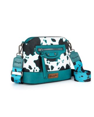 WG133-213 TQ Wrangler Cow Print Crossbody Bag