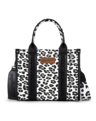 WG133-81203S BK Wrangler Leopard Print Concealed Carry Tote/Crossbody