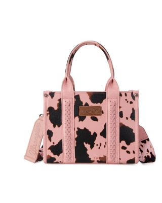 WG133-8120S PK Wrangler Cow Print Concealed Carry Tote/Crossbody