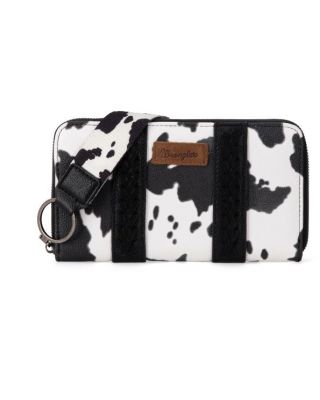 WG133-W006 BK  Wrangler Cow Print Wallet