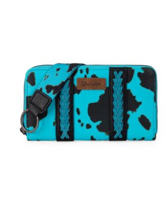 WG133-W006 BL  Wrangler Cow Print Wallet