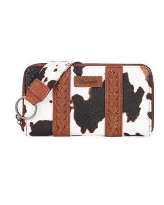 WG133-W006 BR  Wrangler Cow Print Wallet