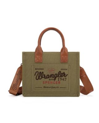 WG136-8120S GN Vintage Wrangler Canvas Tote//Crossbody