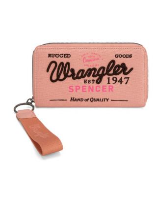 WG136-W006 PK Vintage Wrangler Canvas Zip Wristlet