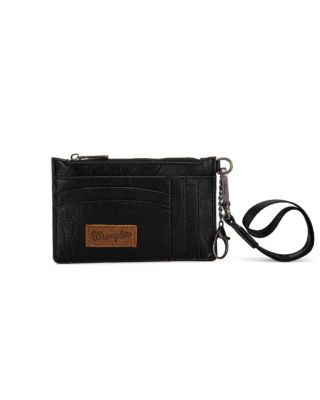 WG137-W009 BK Wrangler Solid Color Key Chain Wristlet Card Wallet