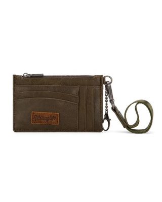 WG137-W009 GN Wrangler Solid Color Key Chain Wristlet Card Wallet