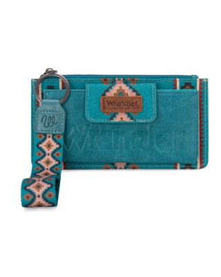 WG139-W013 TQ Wrangler Aztec Print Bi-Fold Wallet Wristlet