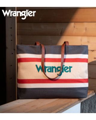 WG159-8112 BK Wrangler Aztec Pattern Dual Sided Print Canvas Tote Bag