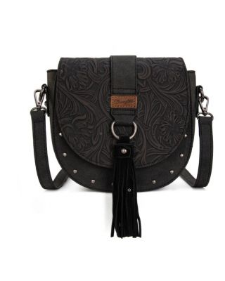 WG160-60113 BK Wrangler Western Tooled Saddle Bag Crossbody