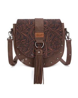 WG160-60113 CF Wrangler Western Tooled Saddle Bag Crossbody