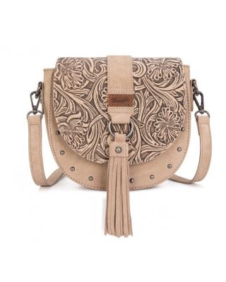 WG160-60113 BG Wrangler Western Tooled Saddle Bag Crossbody