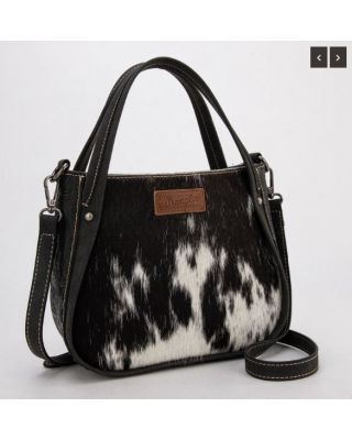 WG169-2022 BK Wrangler Genuine Hair-On Cowhide Tote/Crossbody