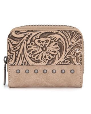 WG160-W0142 BG Wrangler Western Tooled Bi-Fold Wallet