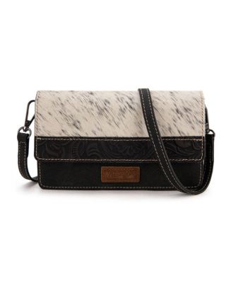 WG169-W030 BK Wrangler Genuine Hair-On Cowhide Wallet/Crossbody