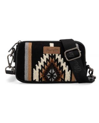 WG174-1833 BK Wrangler Southwestern Knitted Mini Crossbody/Wallet