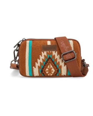 WG174-1833 BR Wrangler Southwestern Knitted Mini Crossbody/Wallet