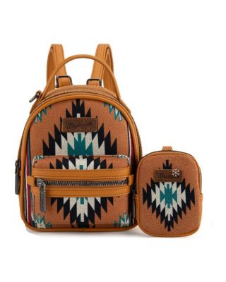 WG174-8600 OR Wrangler Southwestern Knitted Mini Backpack With Coin Pouch