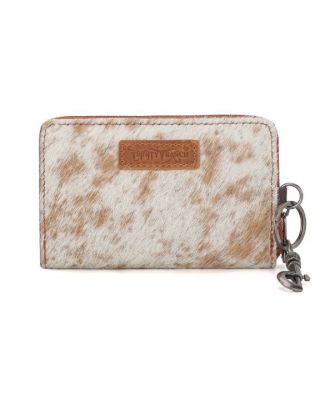 TR178-W001 TN Trinity Ranch Genuine Cowhide Hair-On Floral Tooled Collection Mini Wallet