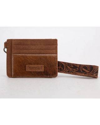 TR182-W008 HPK Trinity Ranch Hair-On Cowhide Collection Key Ring Card Case