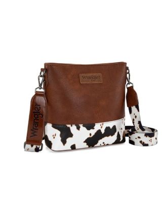 WG20-83601BR  Wrangler Cow Print Crossbody Bag
