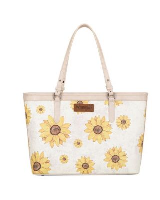 WG204-2002BG Wrangler Sunflower Print Tote Bag