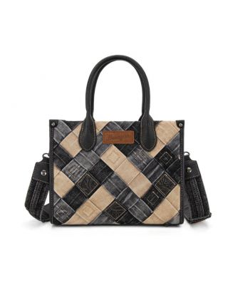 WG210-8120S BK Wrangler Woven Denim Concealed Carry Tote/Crossbody