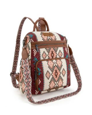 WG213-9110 BR Wrangler Aztec Print Backpack/Crossbody