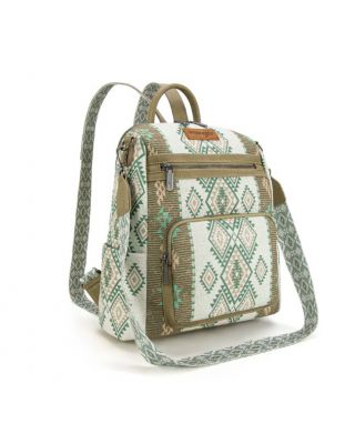 WG213-9110 GN Wrangler Aztec Print Backpack/Crossbody
