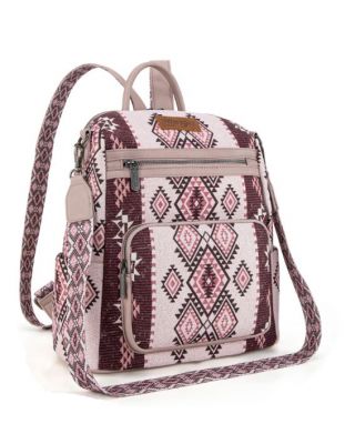 WG213-9110 PK Wrangler Aztec Print Backpack/Crossbody