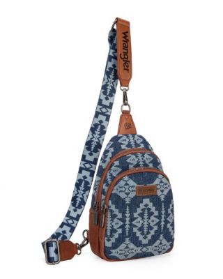 WG2212-226 JN Wrangler Southwestern Print Small Canvas Sling Bag/Crossbody/Chest Bag