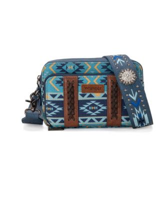 WG2207-3003 NV  Wrangler Aztec Printed Crossbody Purse With Wallet Compartment