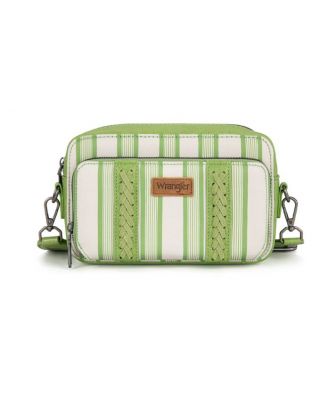 WG2207-3006 GN Wrangler Stripe Printed Cross body Purse With Wallet Compartment