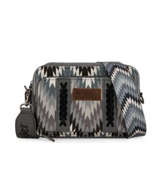 WG2211-3003 GY Wrangler Southwestern Pattern Dual Sided Print Crossbody