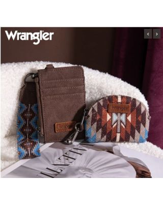 WG2213-W0051 CF Wrangler Southwestern Art Print Dual Pouch Wristlet