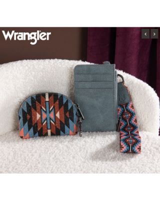 WG2213-W0051 NV Wrangler Southwestern Art Print Dual Pouch Wristlet