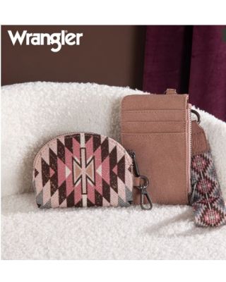 WG2213-W0051 PK Wrangler Southwestern Art Print Dual Pouch Wristlet