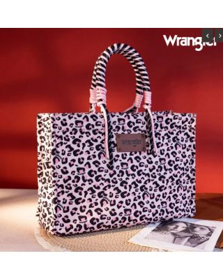 WG284-8119 PK  Wrangler Leopard Print Oversized Tote Bag