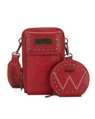 WG48S-270 RD Wrangler Crossbody Cell Phone Purse 2 with Coin Pouch 