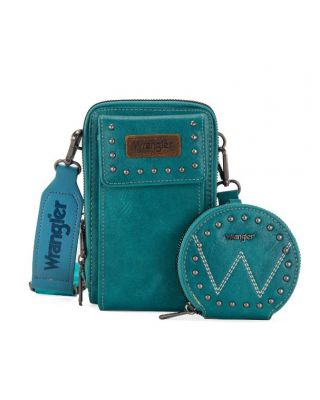 WG48S-270 TQ Wrangler Crossbody Cell Phone Purse 2 with Coin Pouch 
