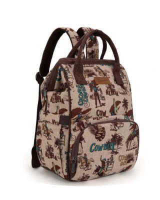 WG60-9110 TN Wrangler Vintage Retro Cowboy Cool Print Backpack