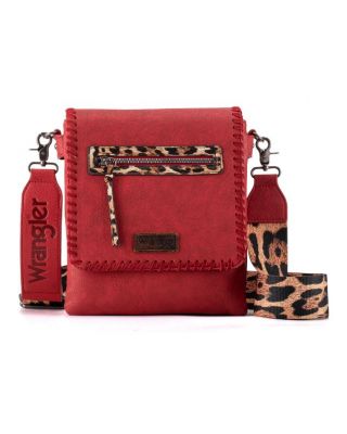 WG72-9360 WN Wrangler Whipstitch Leopard Print Crossbody
