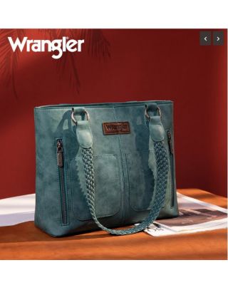 WG78-G8317 NY Wrangler Braided Detail Multi Pockets Concealed Carry Tote