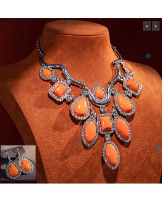 WJ-1001 YL Rustic Couture Jewelry Sets Bohemian Pendant Necklace Earrings