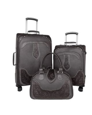 WRL-L1/2/3 CF 3PC Montana West Tooled Leather Collection 3 PC Luggage Set