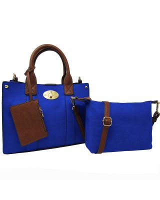 WU061 R BL FASHION SATCHEL 3 IN 1 BAG