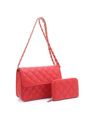 XB20141 CR QUILT CROSBODY BAG WITH WALLET