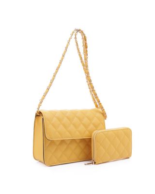 XB20141 YL QUILT CROSBODY BAG WITH WALLET