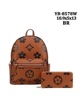 YB-8578W BR BACKPACK WITH WALLET