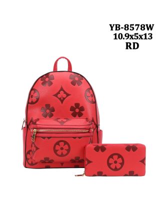 YB-8578W RD BACKPACK WITH WALLET