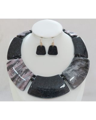 YNE3681 BK NECKLACE SET